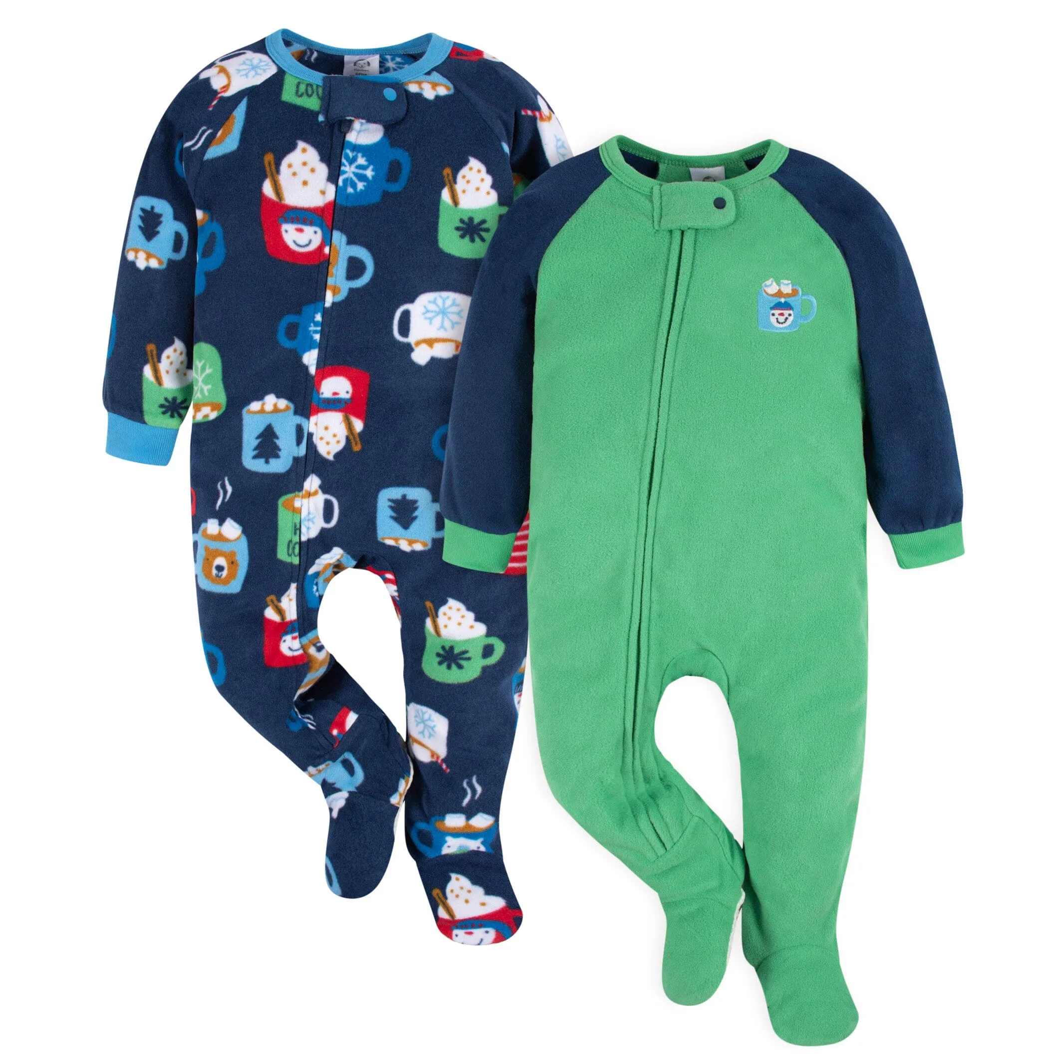 2-Pack Baby & Toddler Neutral Hot Chocolate Fleece Pajamas