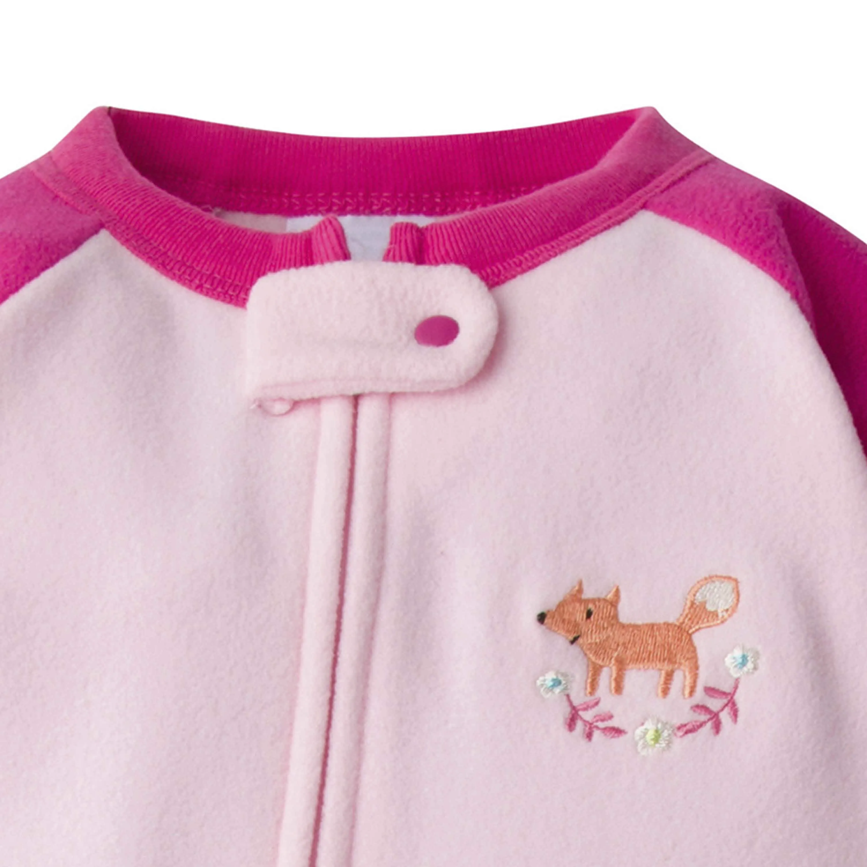 4-Pack Baby Girls Foxes & Clouds Fleece Pajamas