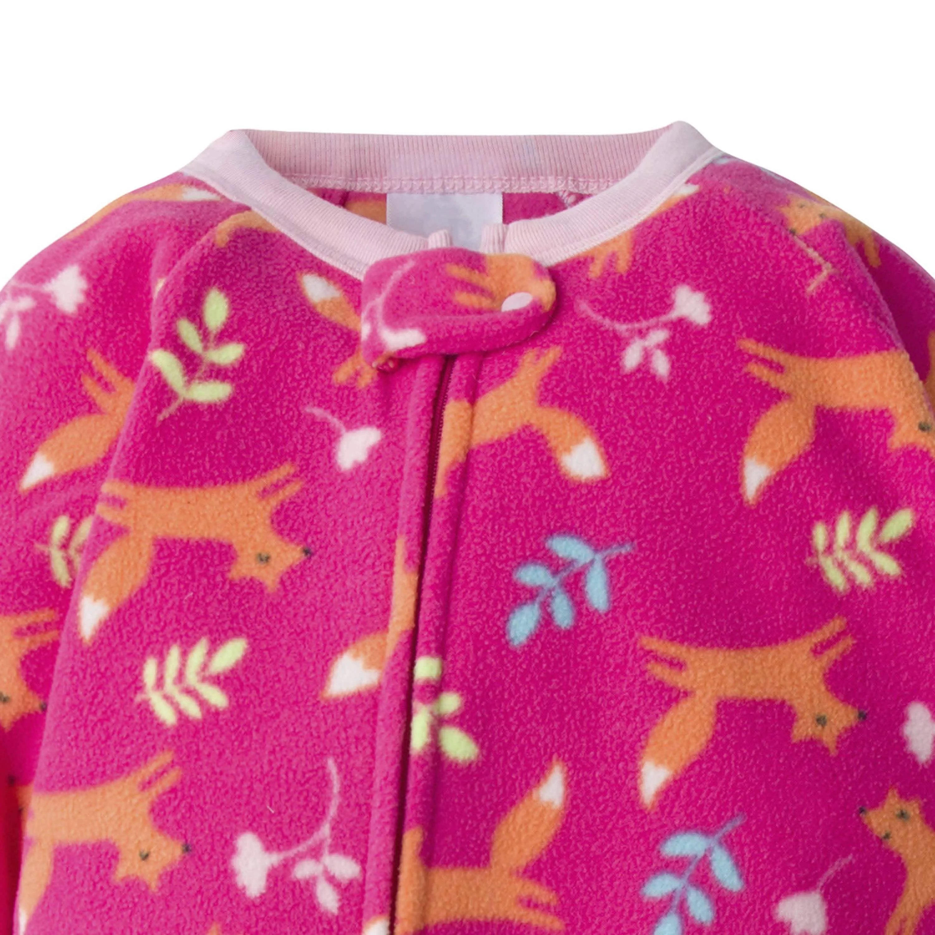 4-Pack Baby Girls Foxes & Clouds Fleece Pajamas