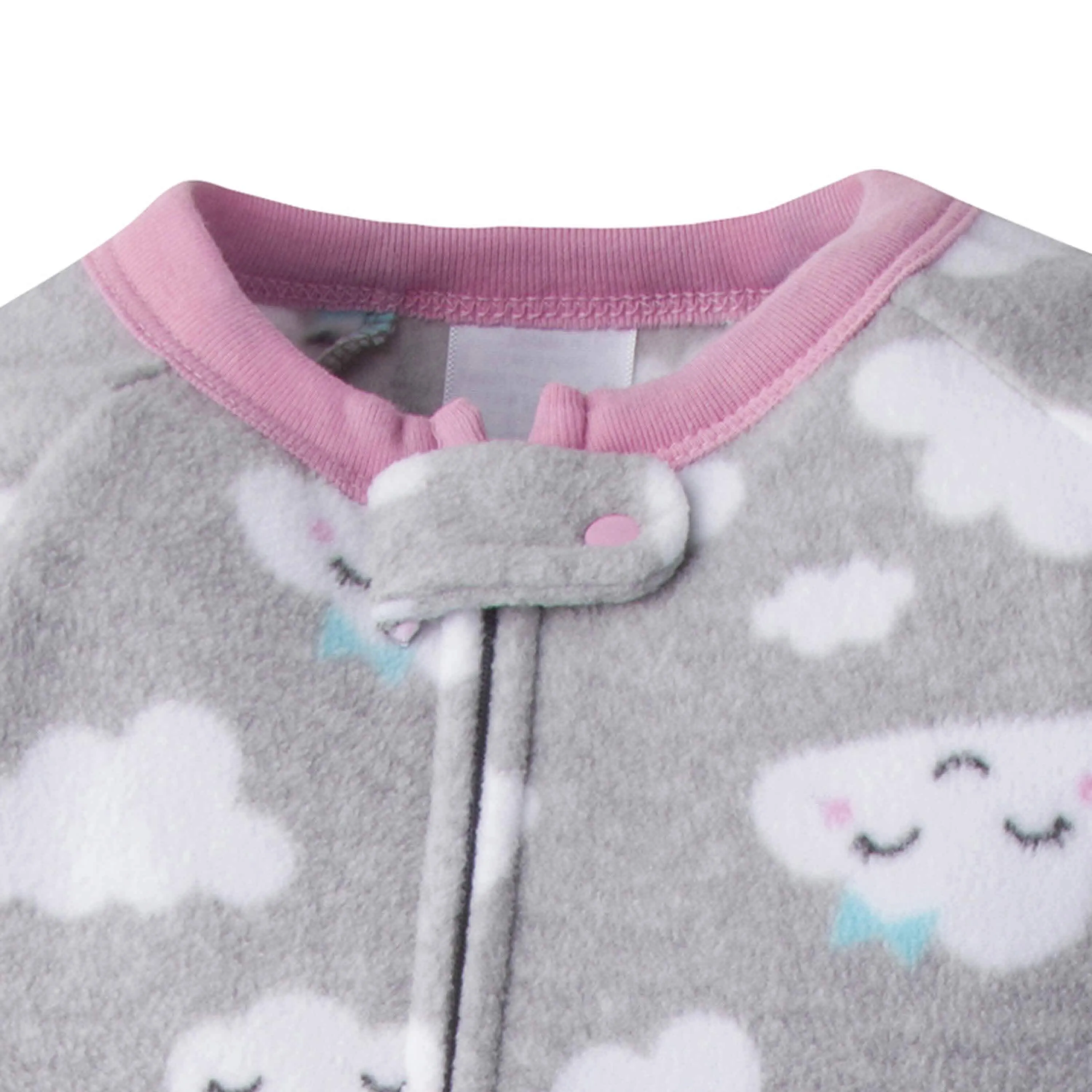 4-Pack Baby Girls Foxes & Clouds Fleece Pajamas