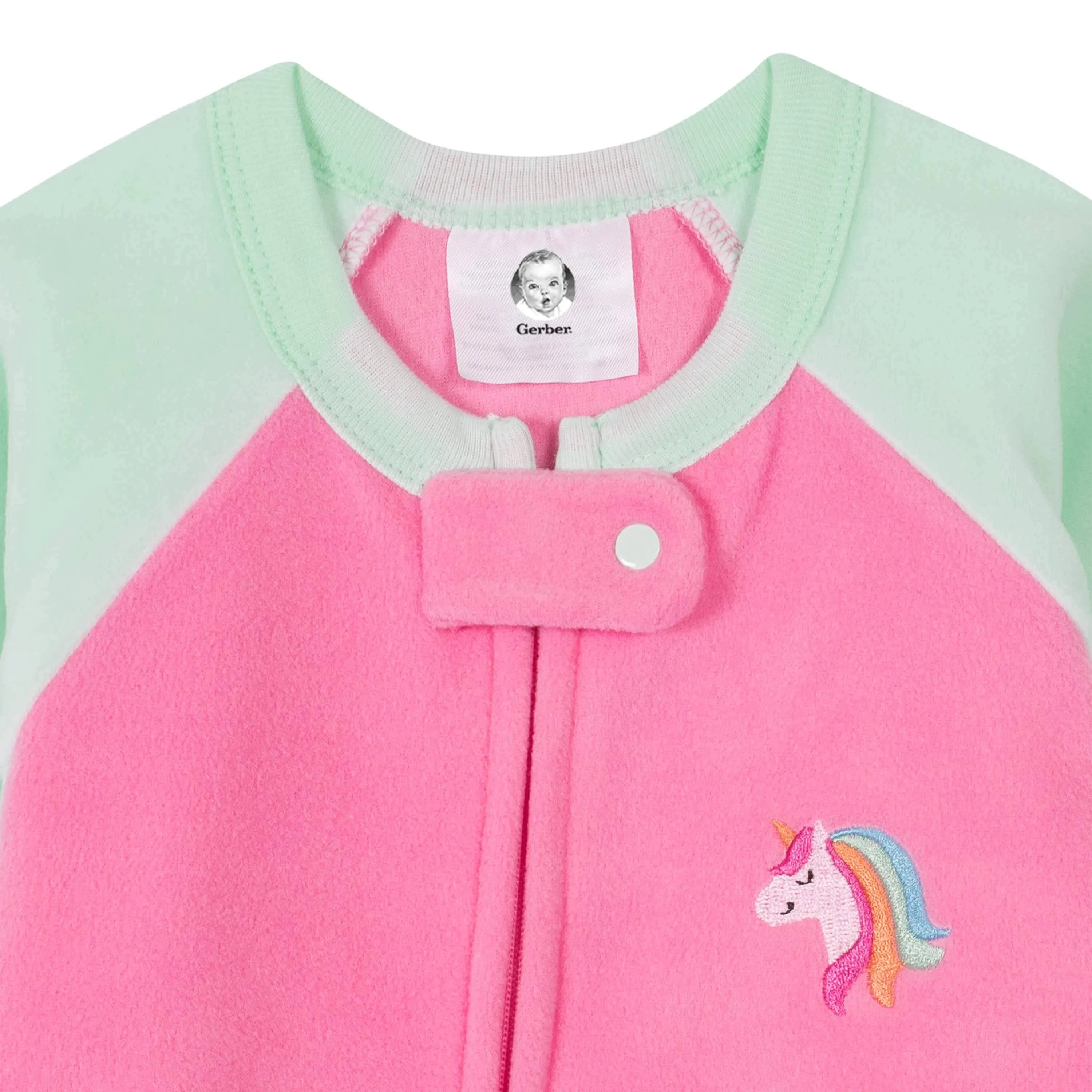 4-Pack Baby Girls Rainbows & Unicorns Fleece Pajamas