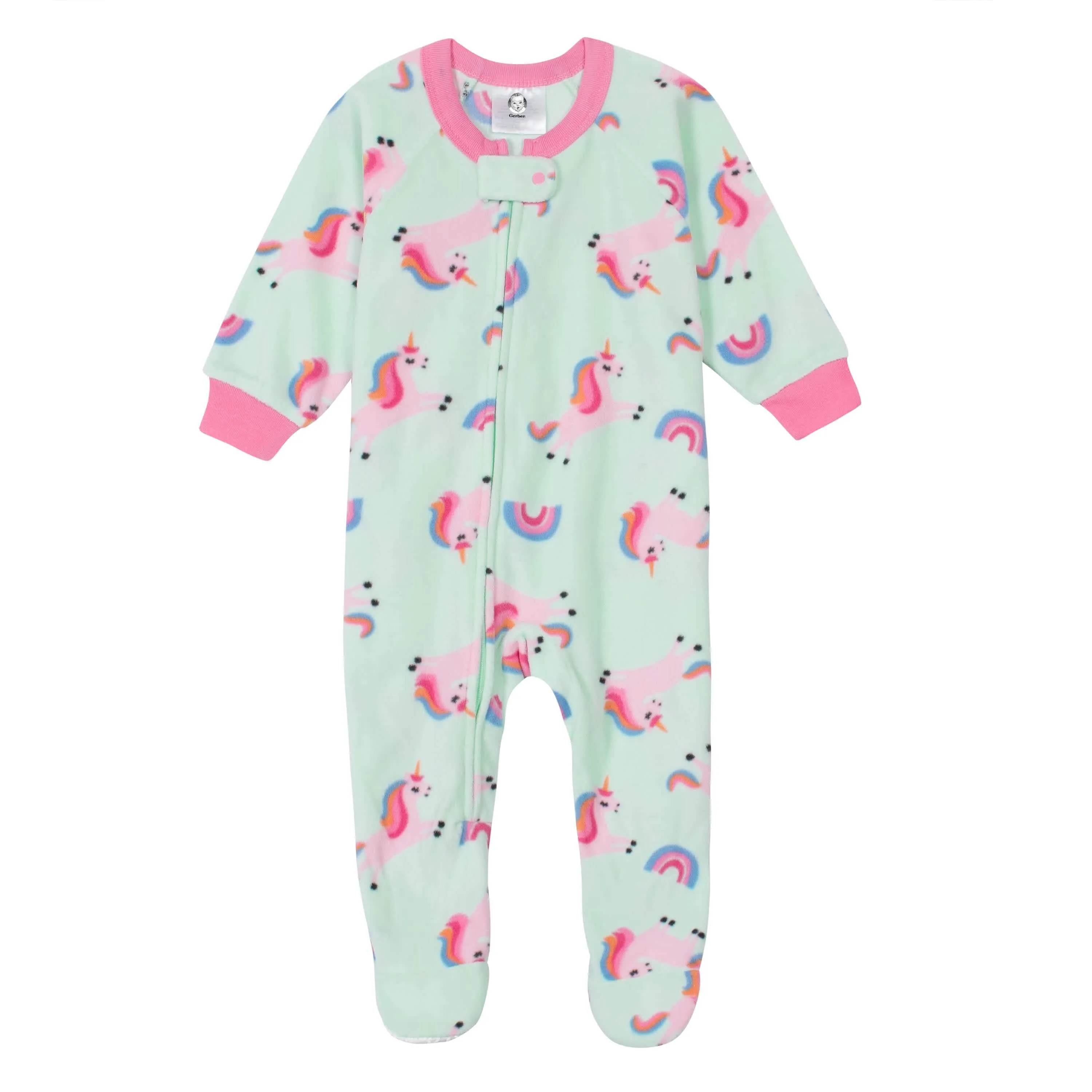 4-Pack Baby Girls Rainbows & Unicorns Fleece Pajamas