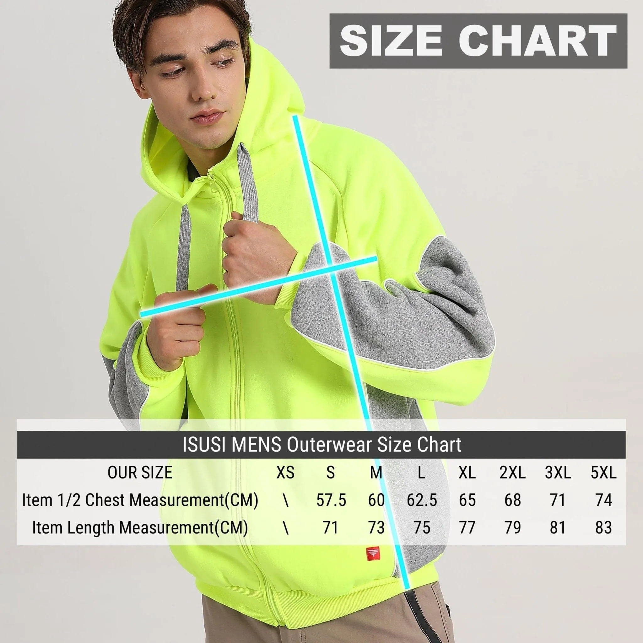 Big Bee Hi Vis Hoodie, Zip Up Work Jumper