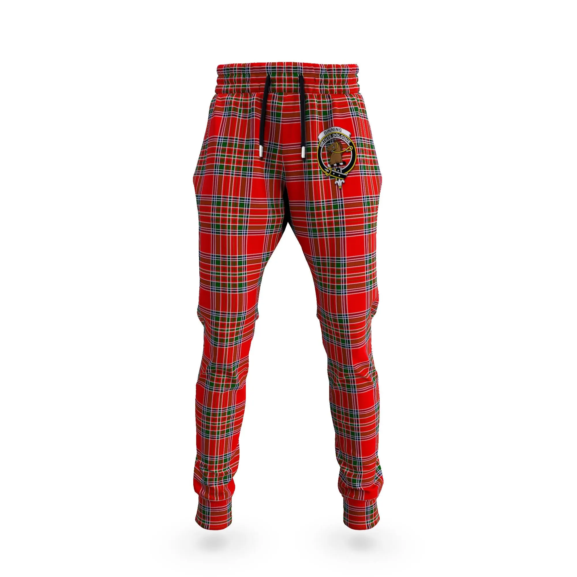 Binning Tartan Joggers Pants with Family Crest