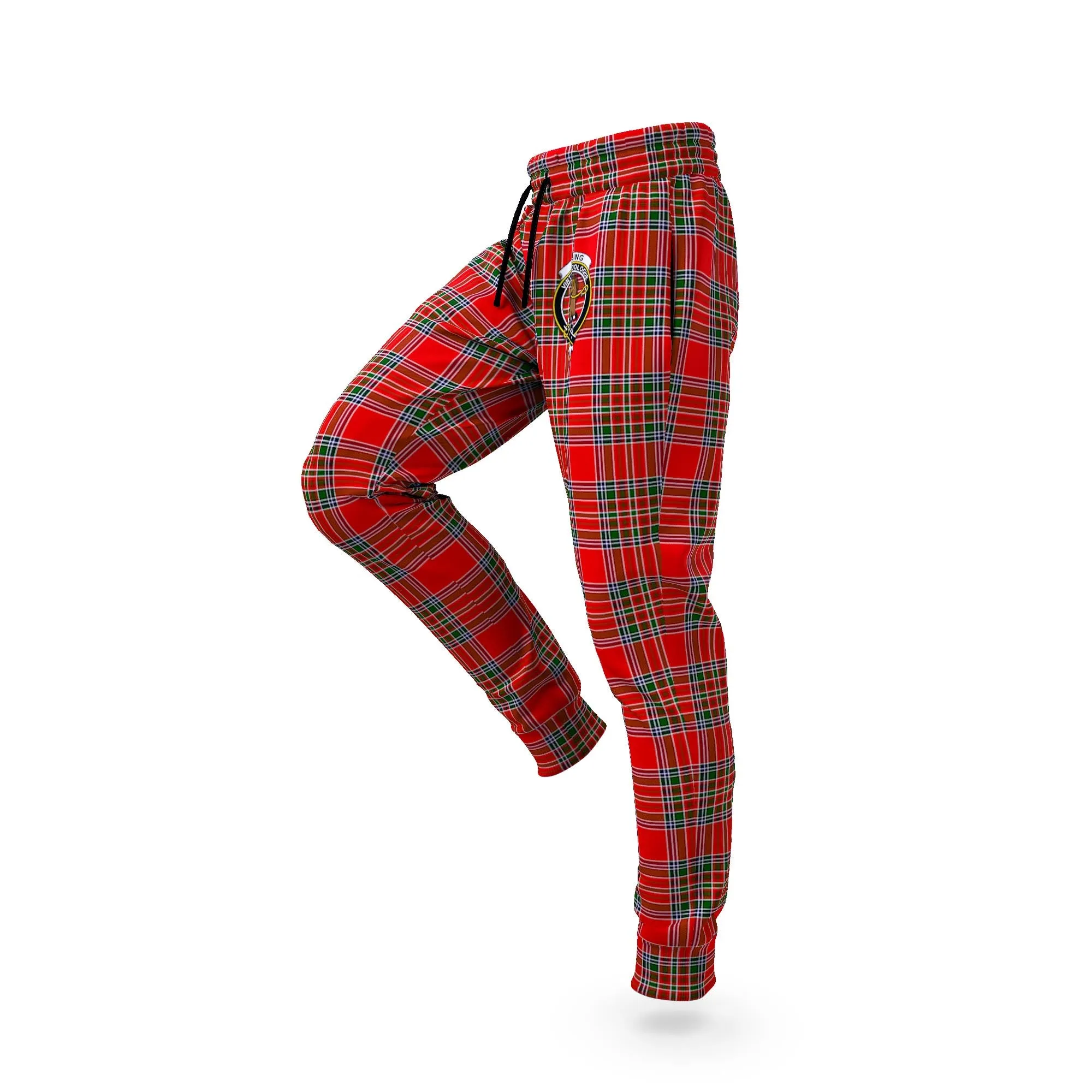 Binning Tartan Joggers Pants with Family Crest