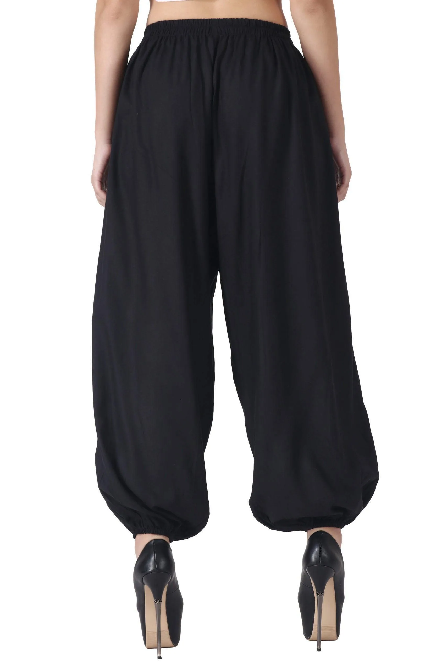 Black Solid Harem Pants