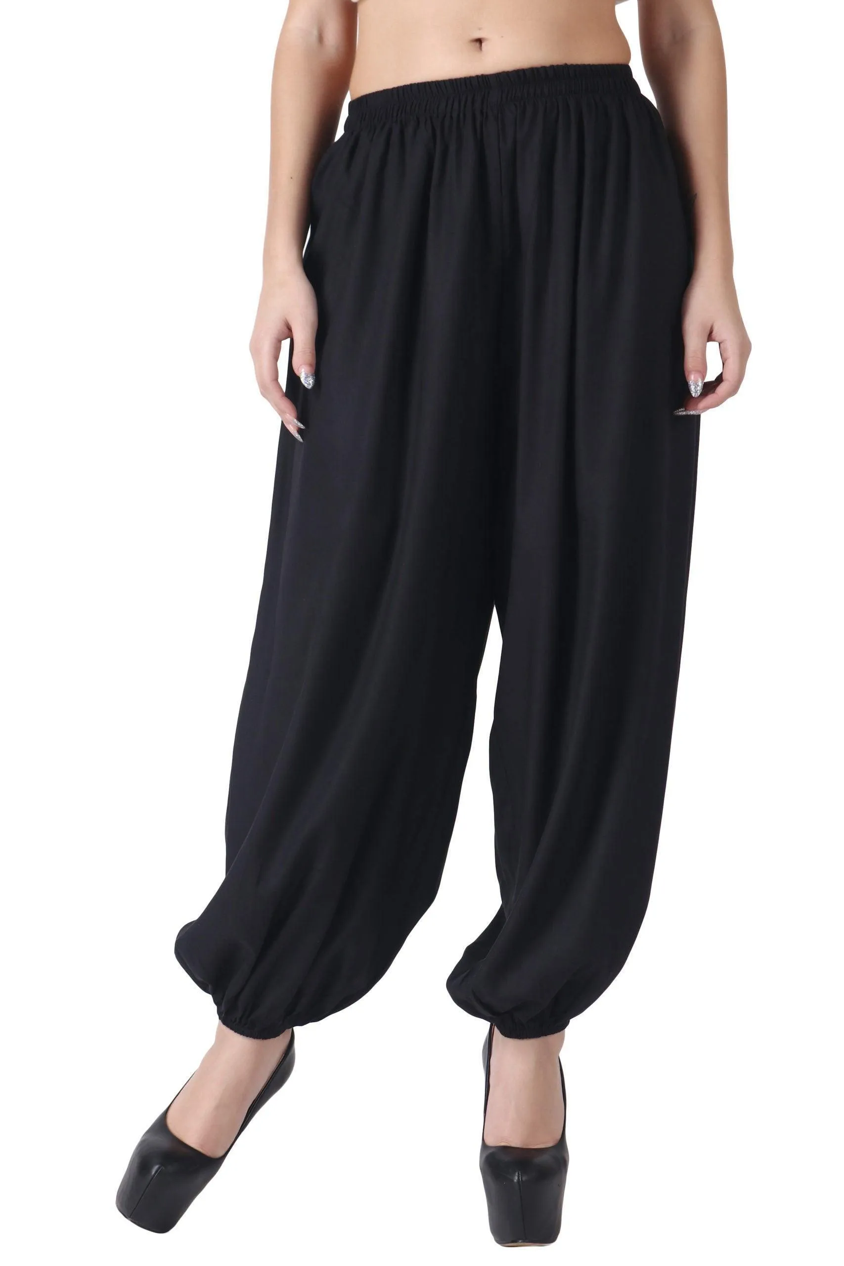 Black Solid Harem Pants