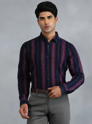 Blue Striped Slim Fit Casual Shirt | JadeBlue