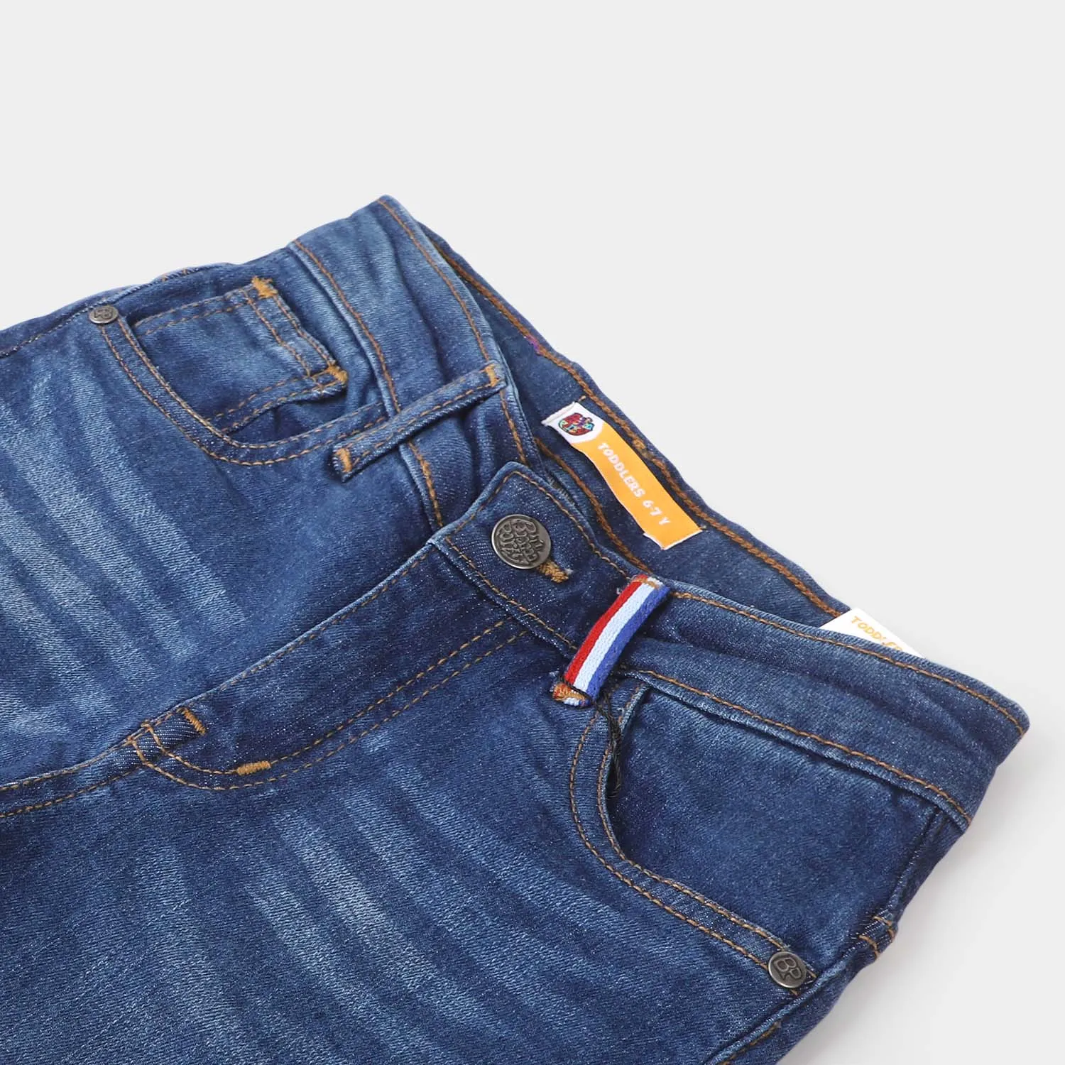 Boys Pant Denim Tape Loop-Mid Blue