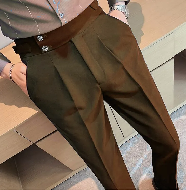 Brown Signature Buttoned Gurkha Pants by Italian Vega®