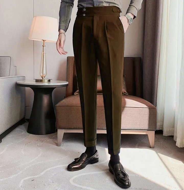 Brown Signature Buttoned Gurkha Pants by Italian Vega®