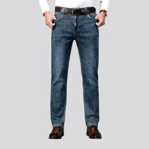 Casual classic fit stretchable men's jeans