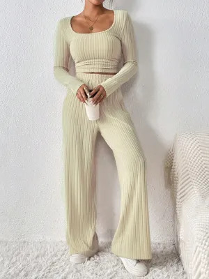 Cozy Long Sleeve Top and Pants Set