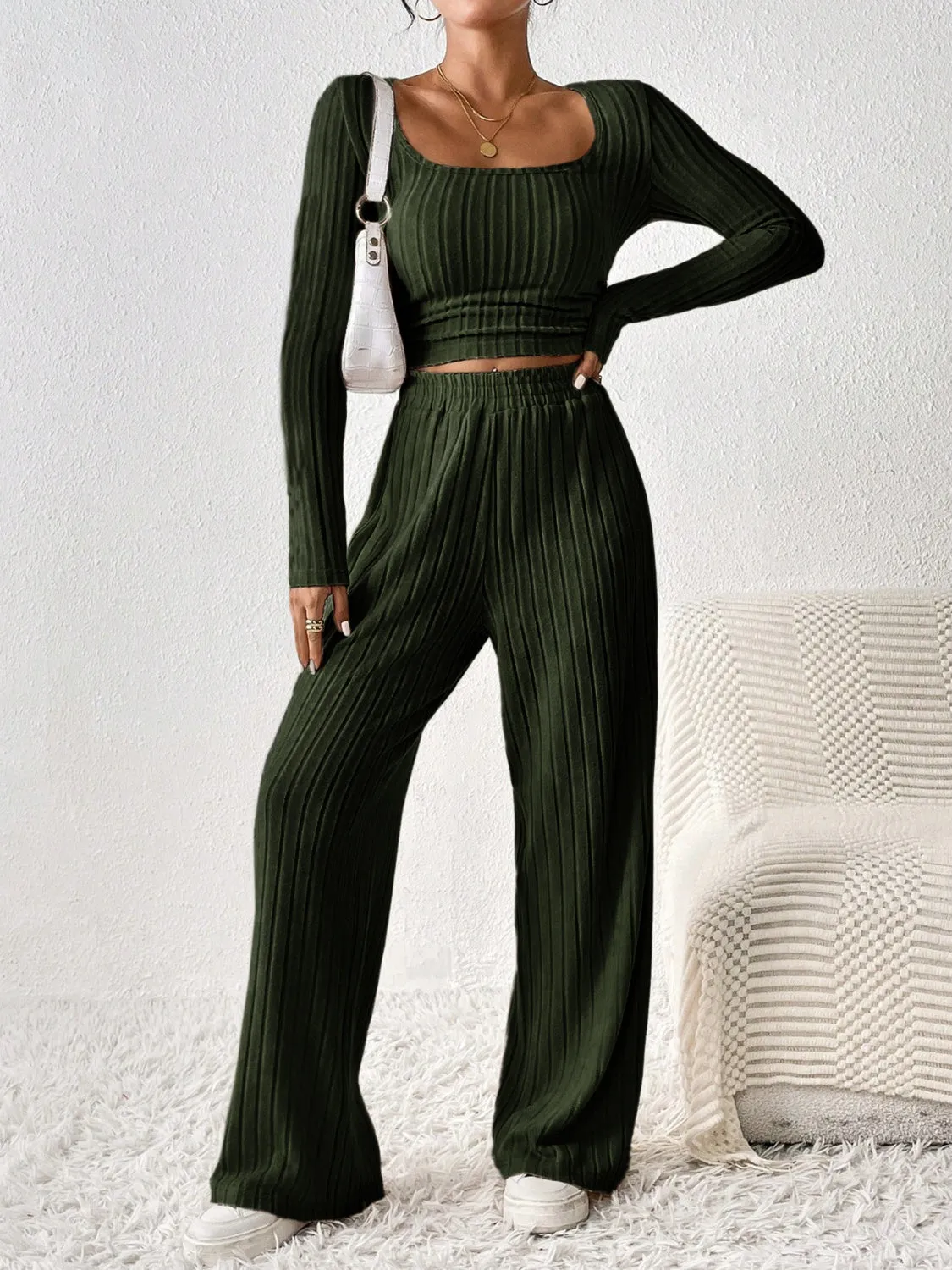 Cozy Long Sleeve Top and Pants Set