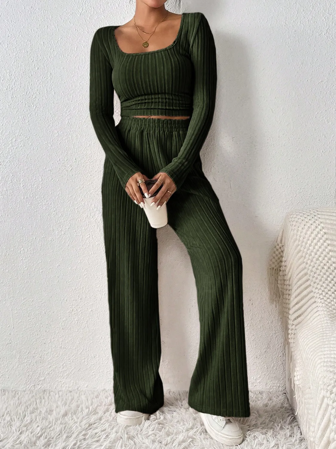 Cozy Long Sleeve Top and Pants Set