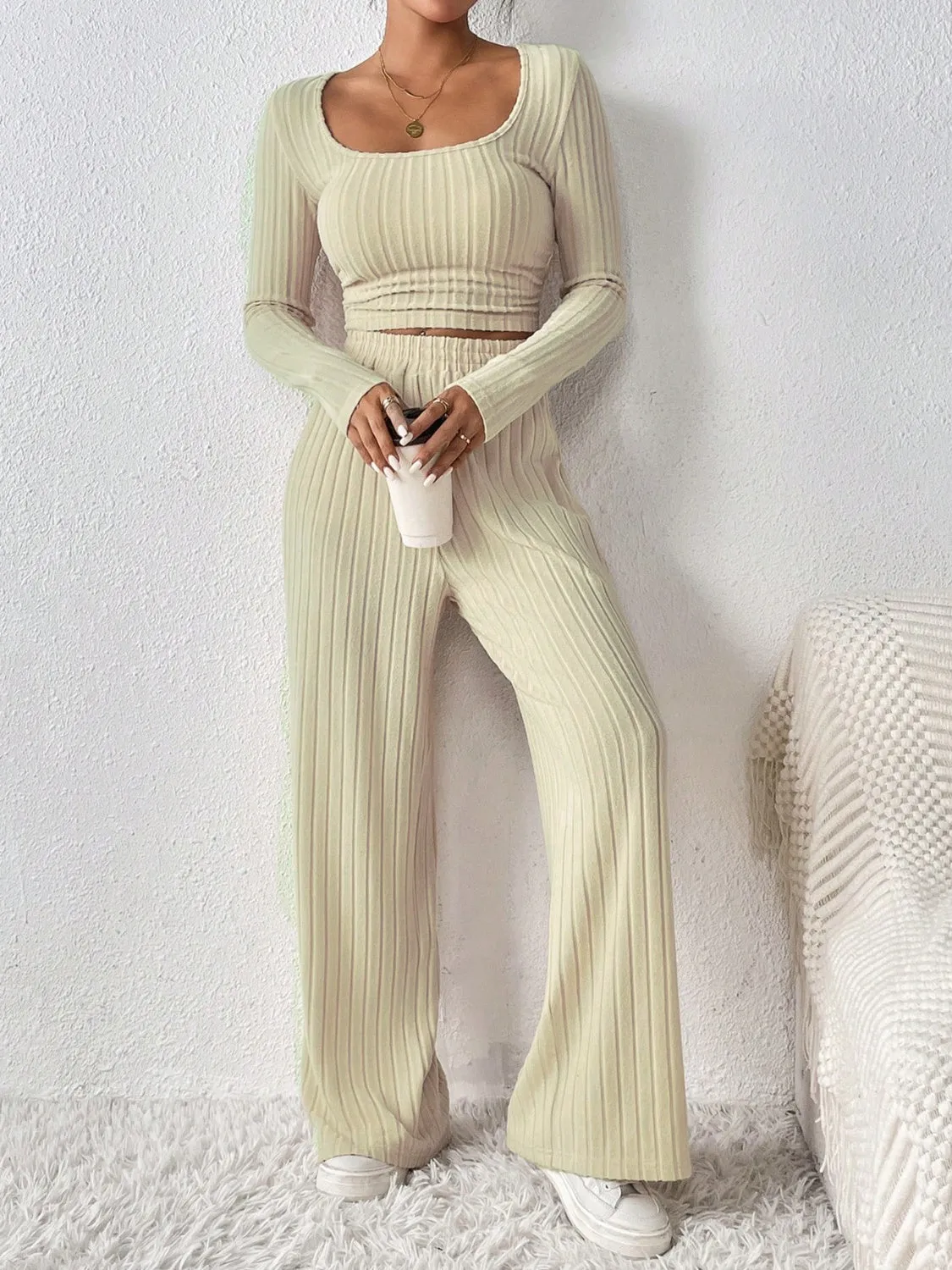 Cozy Long Sleeve Top and Pants Set