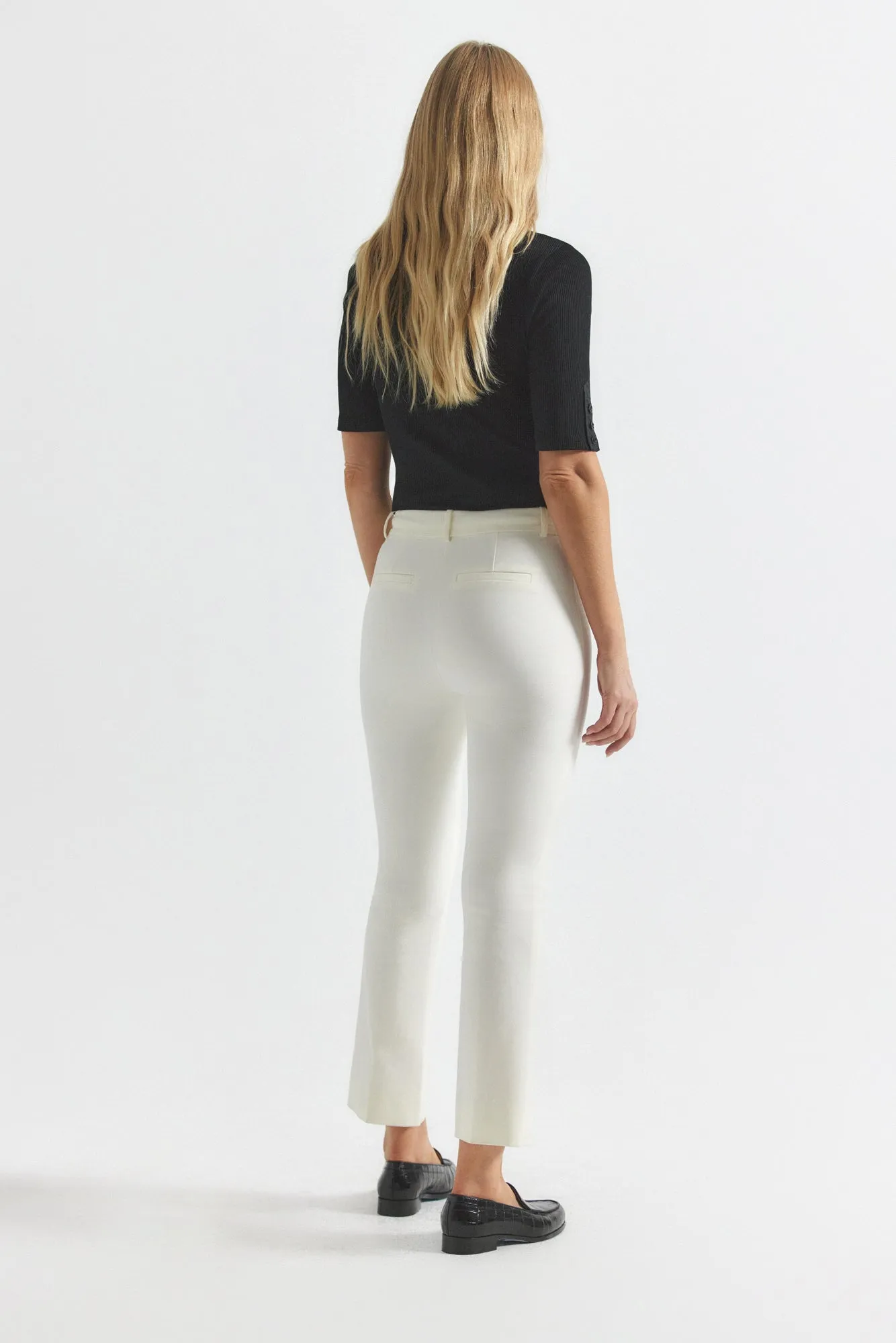 Crosby Crop Flare Trouser - Soft White