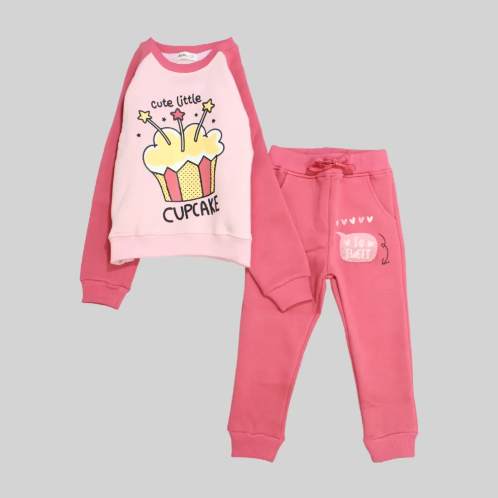 Cute Little Cupcake Long-Sleeved Fleeced Pajama