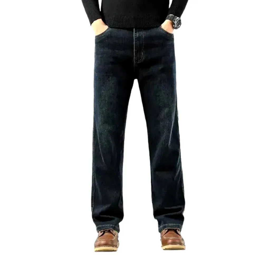 Dark wash classic fit jeans for men