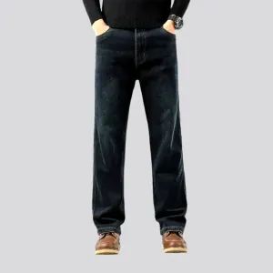 Dark wash classic fit jeans for men