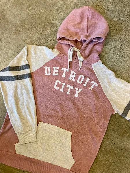 Detroit City Fleece Hoodie / White   Orchid/Oatmeal / Women's