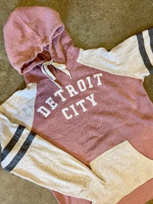 Detroit City Fleece Hoodie / White   Orchid/Oatmeal / Women's