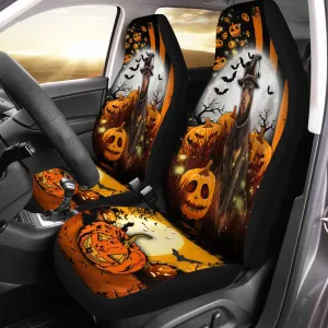 Doberman Pinscher Halloween Pumpkin Scary Moon Car Seat Covers