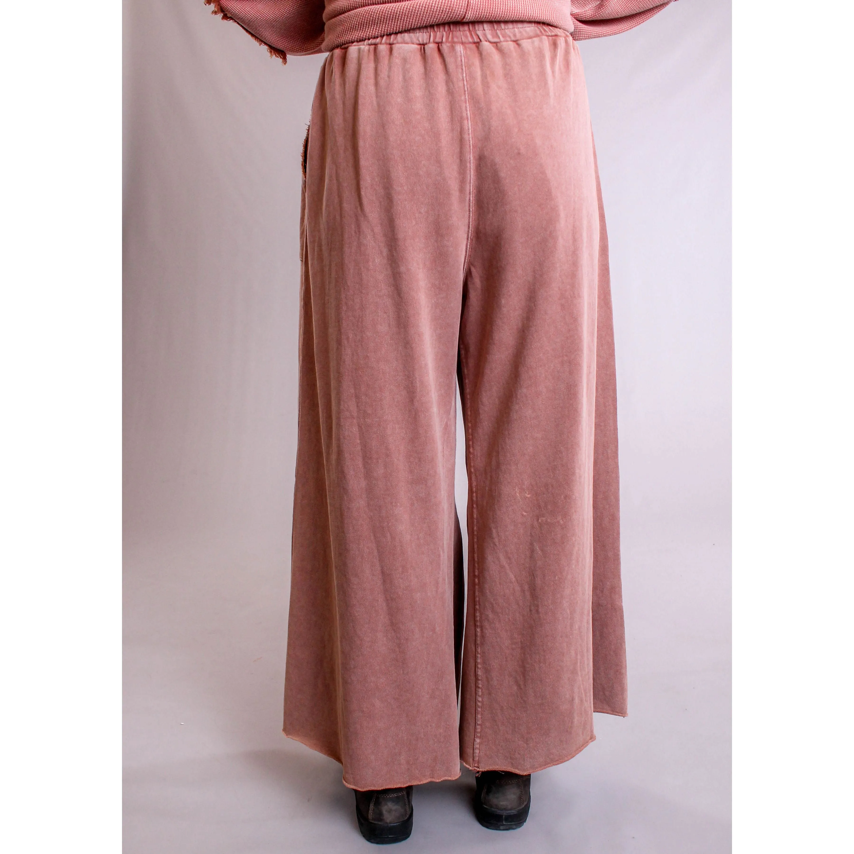 Easel Terry Knit Wide Leg Pant