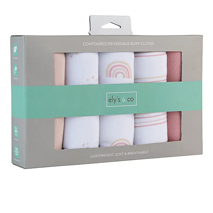 Ely's & Co. Contoured Jersey Cotton Burp Cloths - 5 Pack