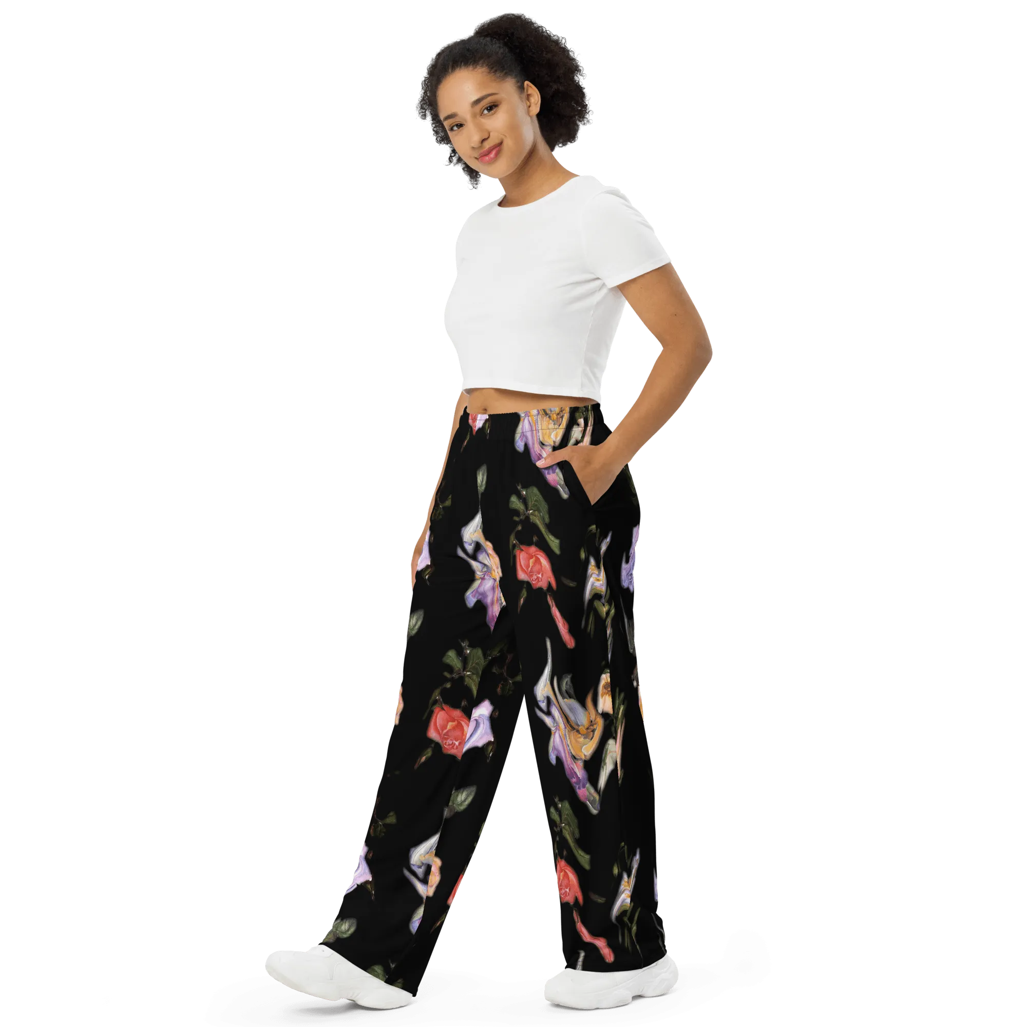 Falling Flowers® Unisex Wide-Leg Pants