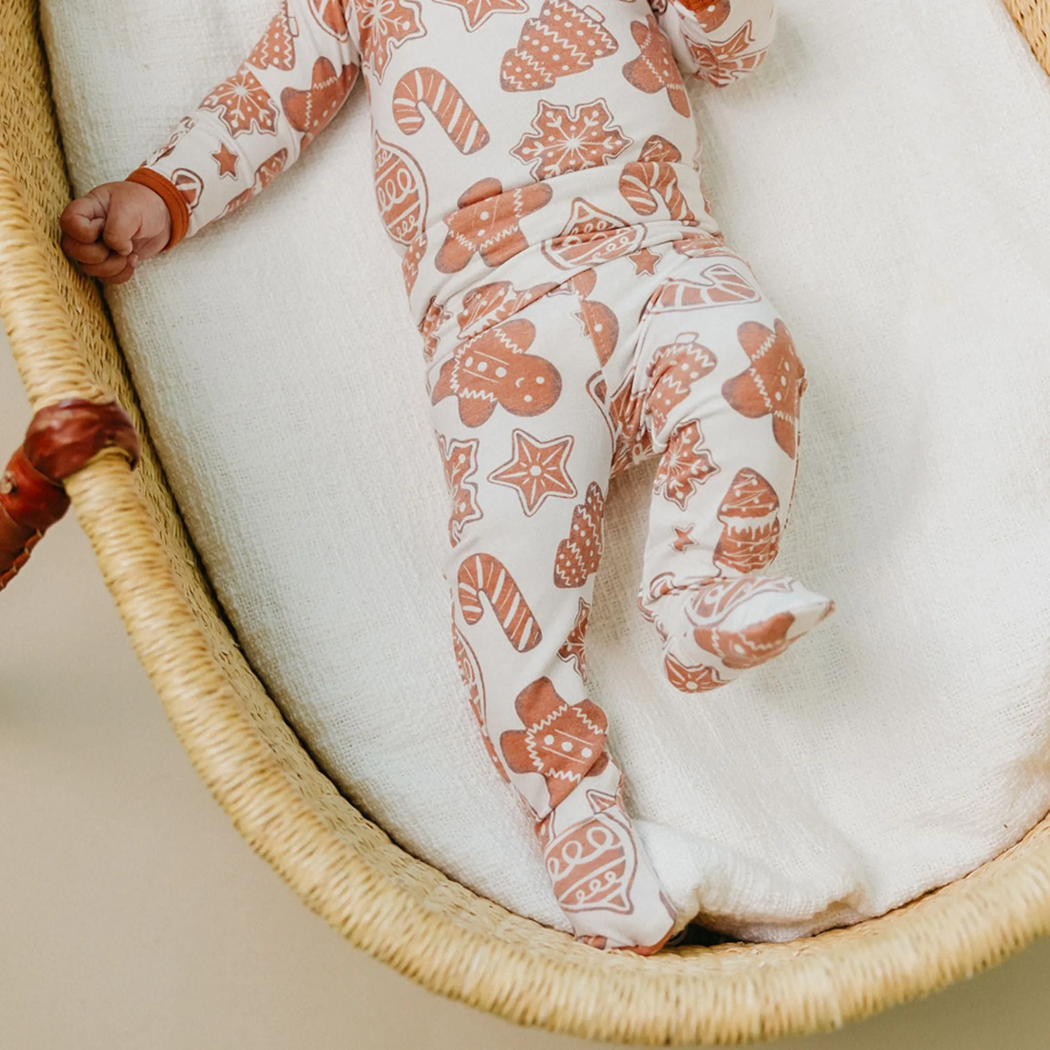 Footed Baby Pants - Gingerbread