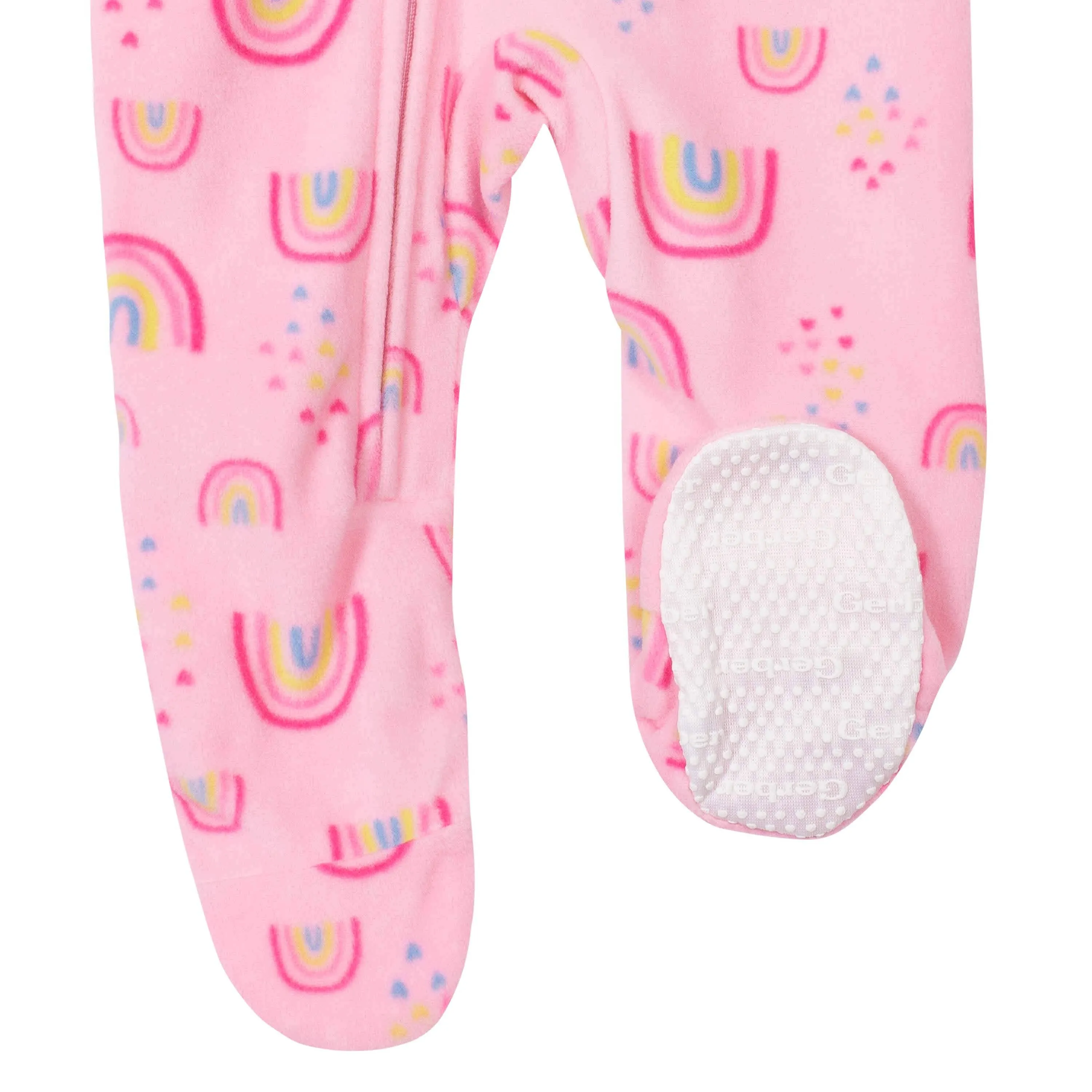 Gerber® 2-Pack Baby Girls Unicorns & Rainbows Fleece Pajamas