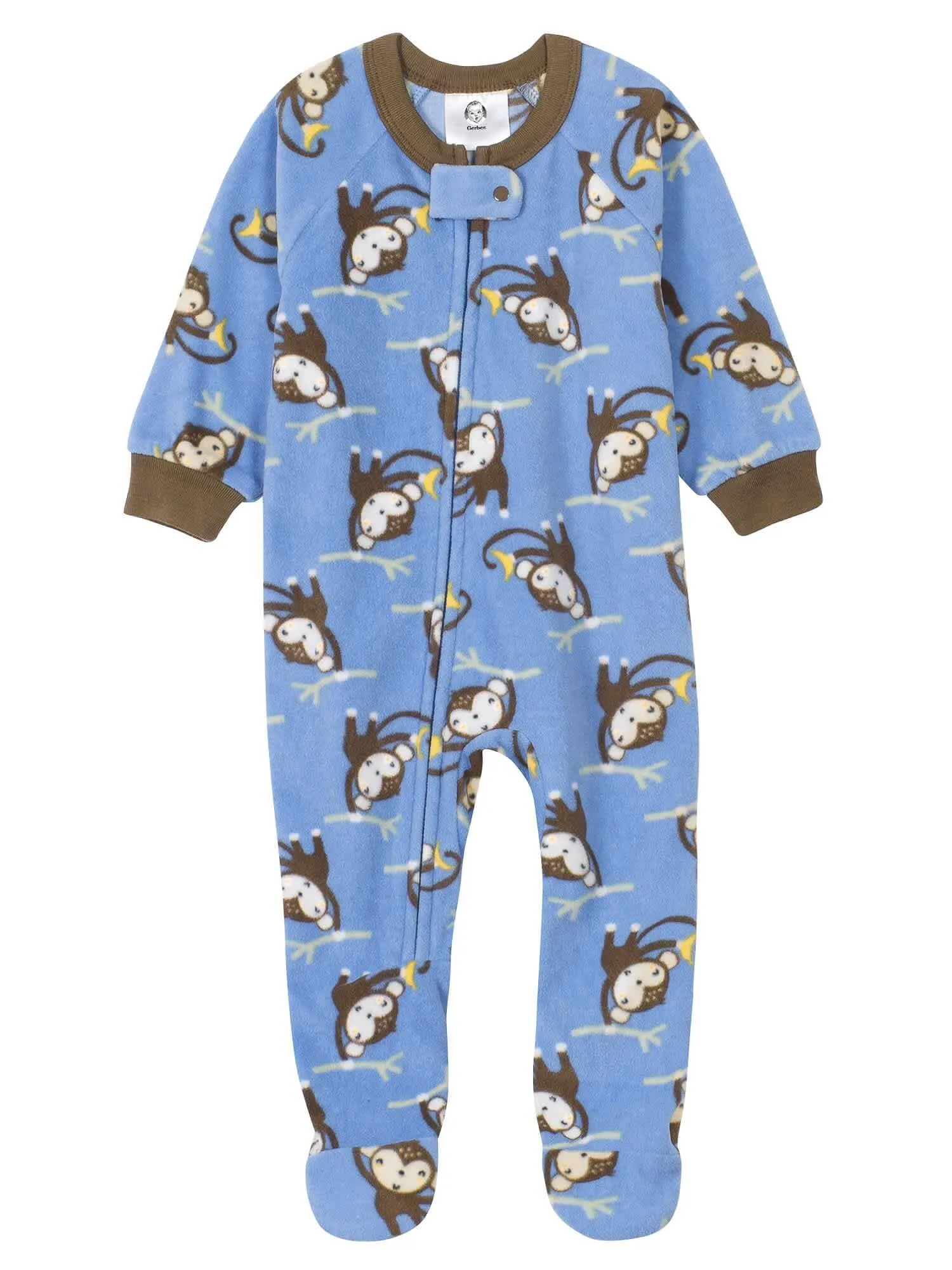 Gerber® 4-Pack Baby Boys Monkeys & Foxes Fleece Pajamas