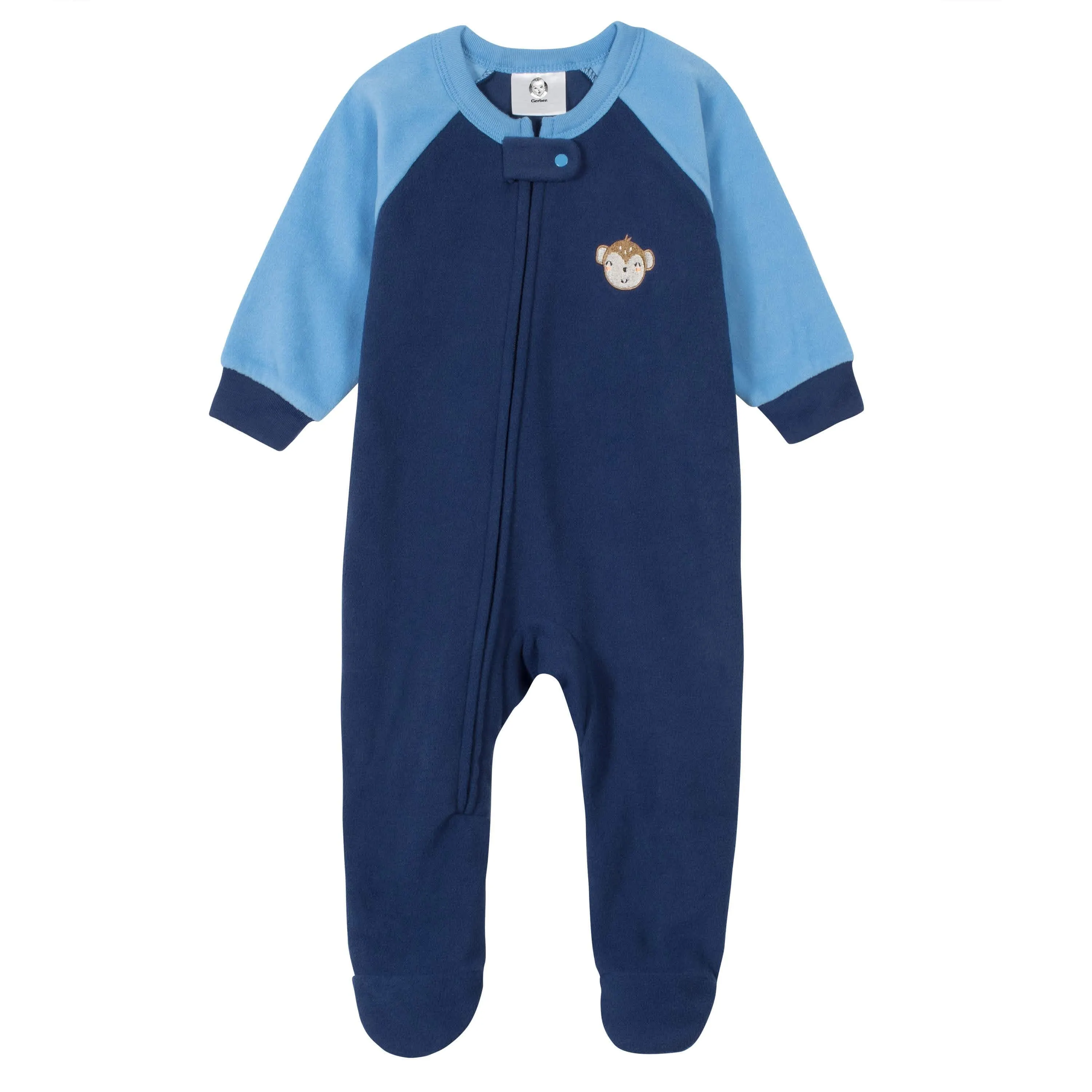 Gerber® 4-Pack Baby Boys Monkeys & Foxes Fleece Pajamas