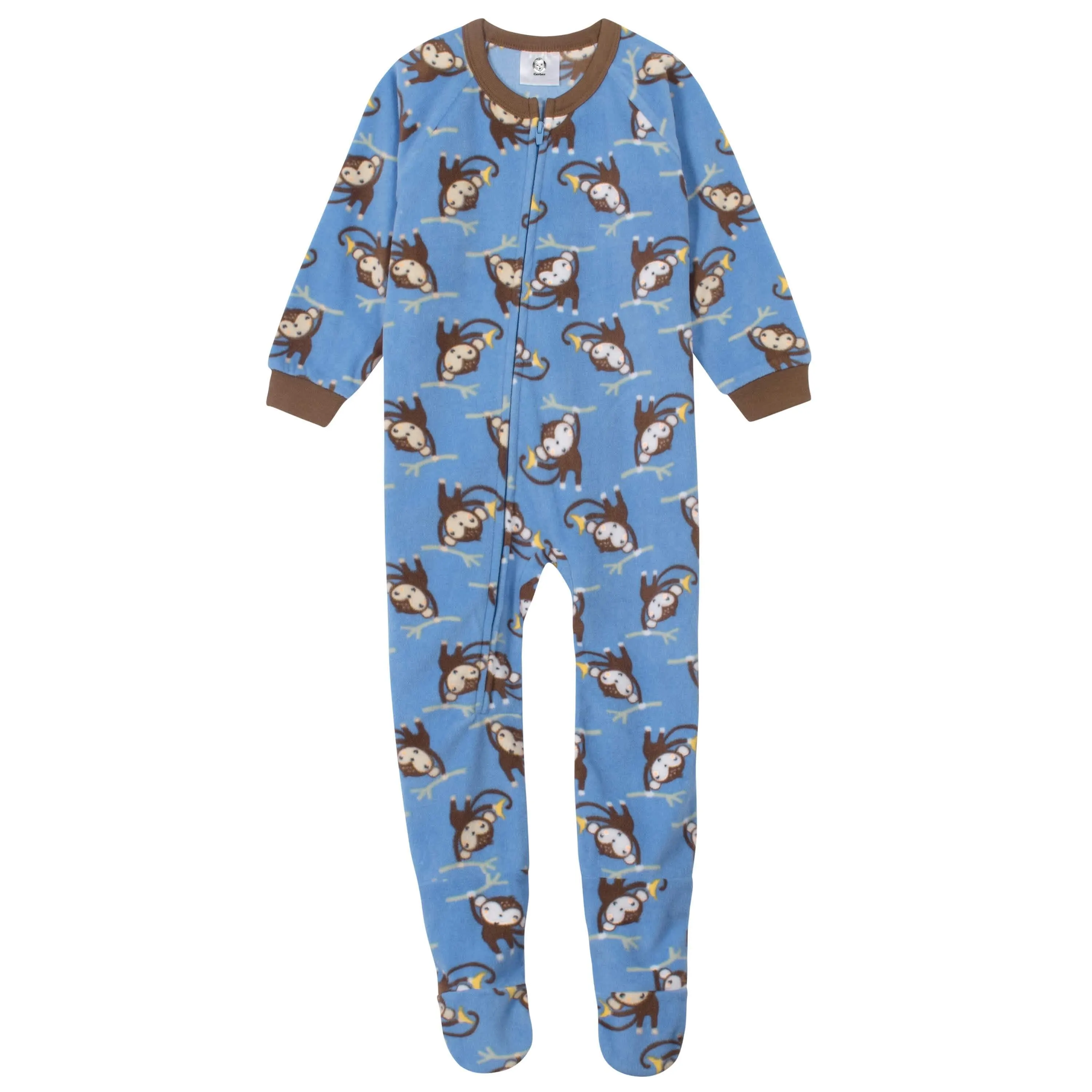 Gerber® 4-Pack Toddler Boys Monkeys & Dinos Fleece Pajamas