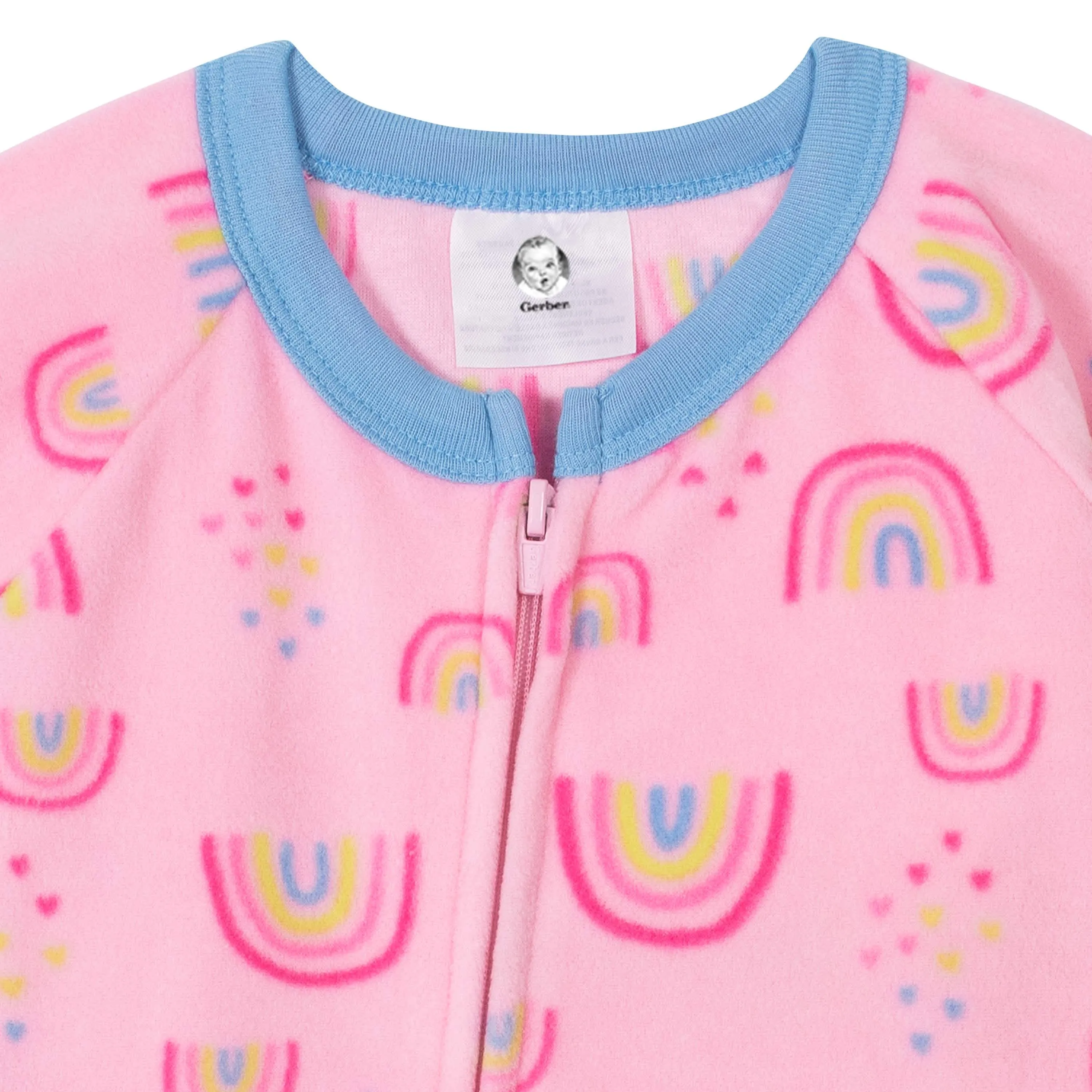 Gerber® 4-Pack Toddler Girls Rainbows & Love Fleece Pajamas