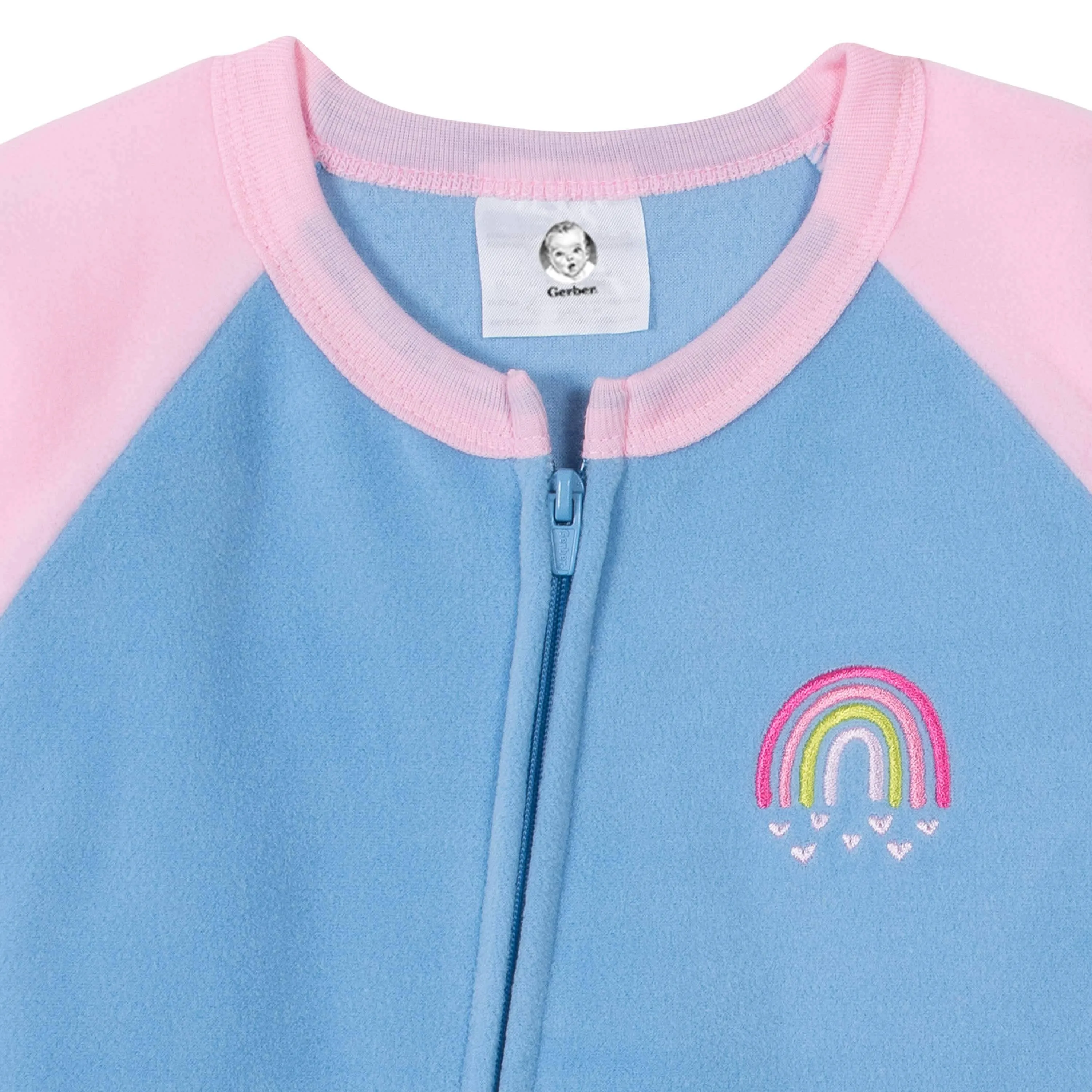 Gerber® 4-Pack Toddler Girls Rainbows & Love Fleece Pajamas