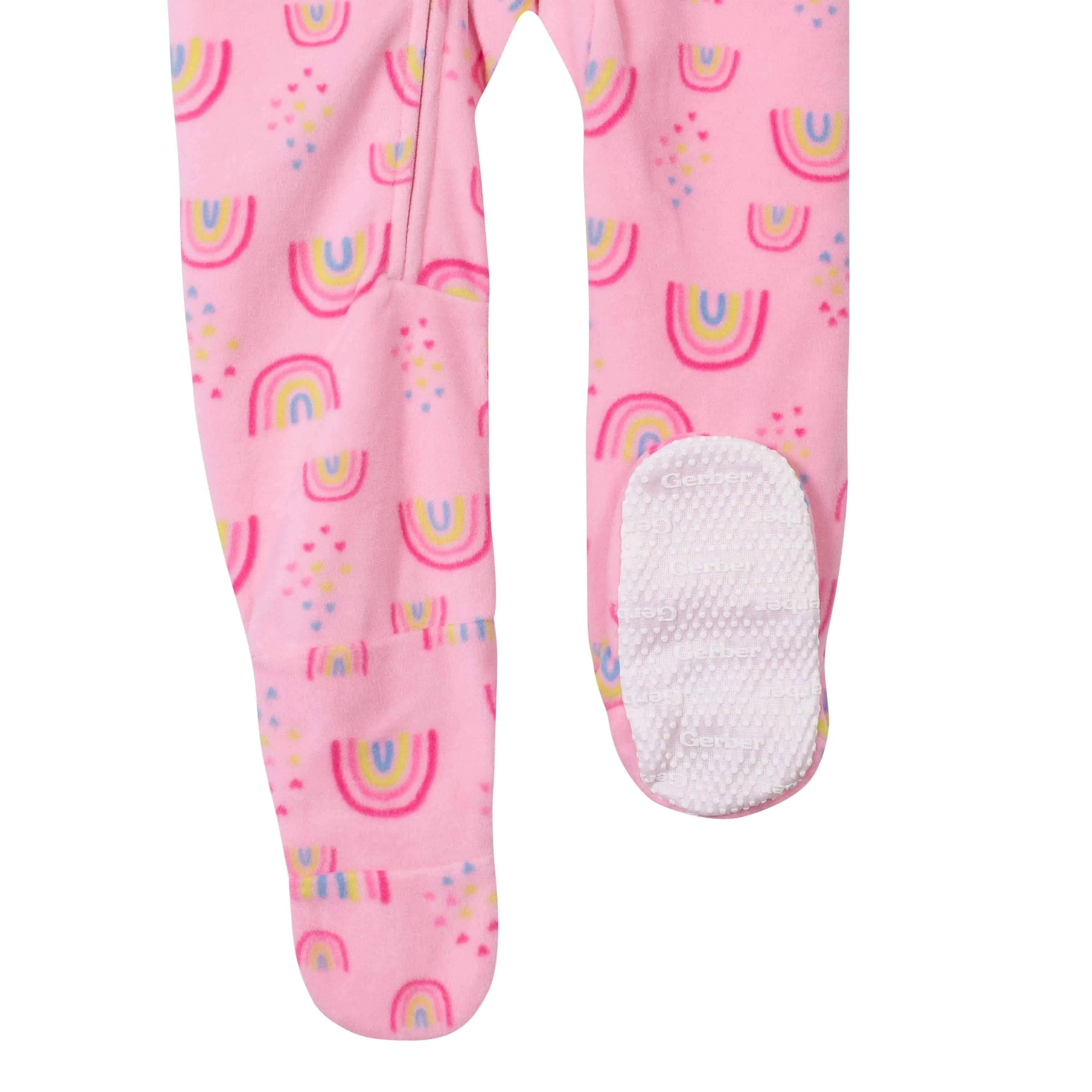 Gerber® 4-Pack Toddler Girls Rainbows & Love Fleece Pajamas