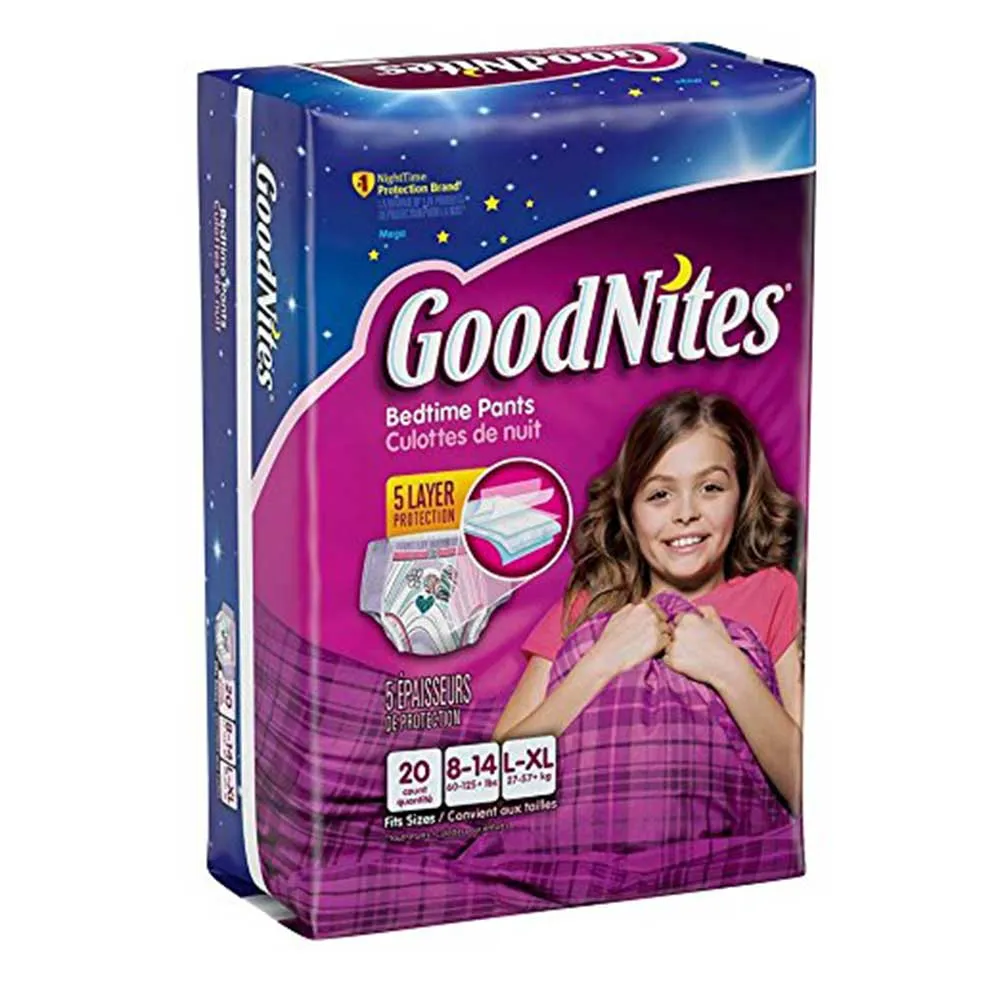 Goodnites 30714 Youth Pants for Girls Large/X-Large Pack of 20