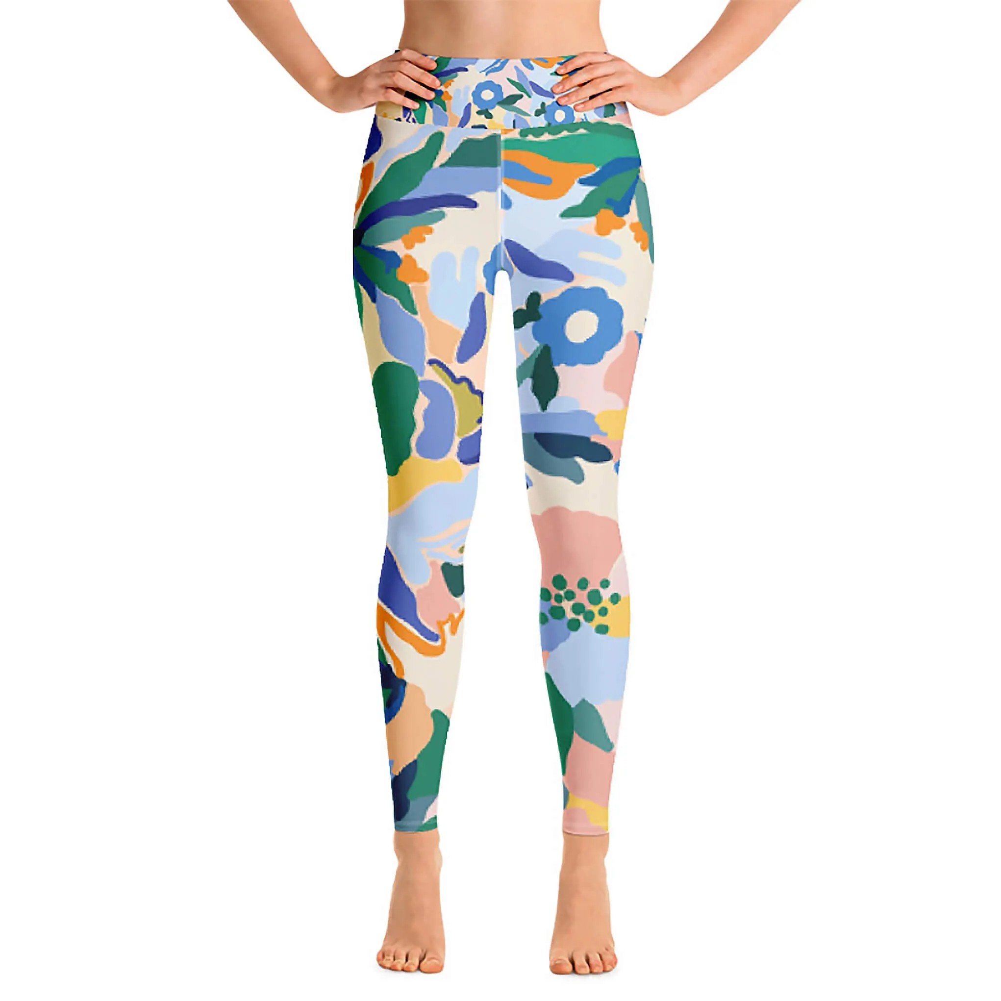 High Waist Yoga Leggings In Afternoon Garden