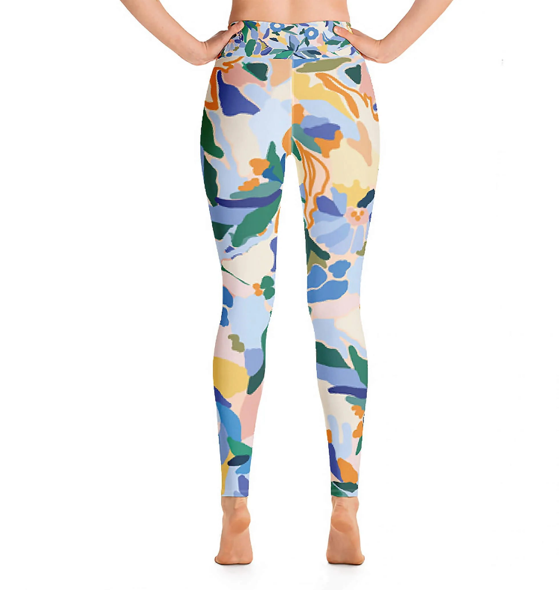 High Waist Yoga Leggings In Afternoon Garden