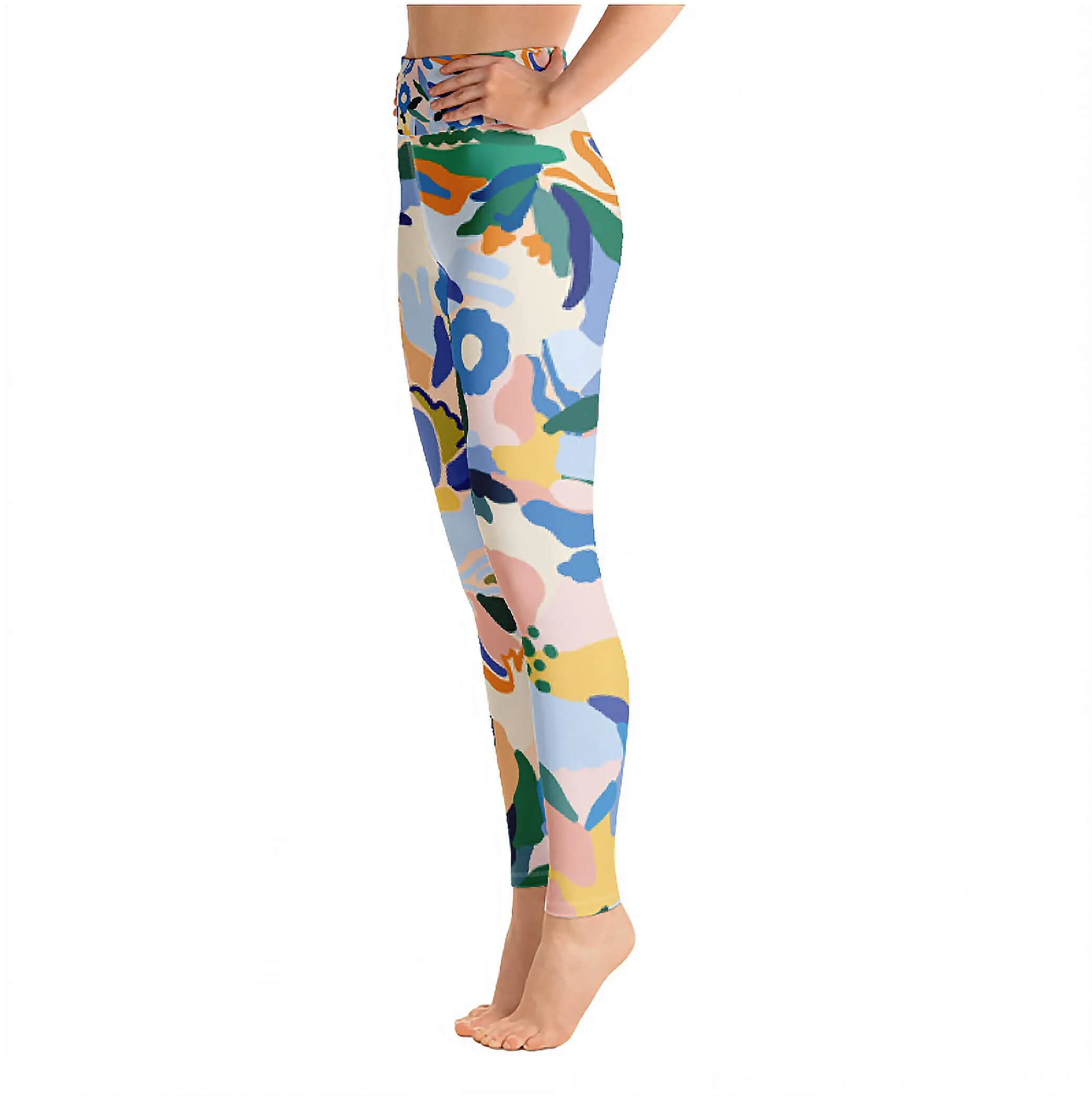 High Waist Yoga Leggings In Afternoon Garden