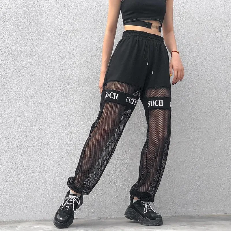 High Waisted Mesh Pants