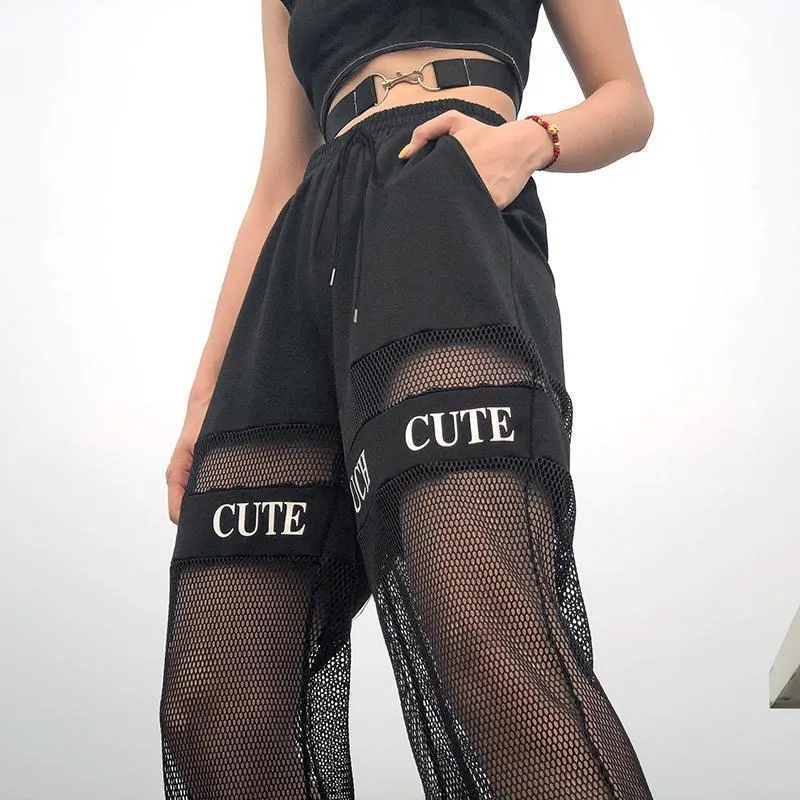 High Waisted Mesh Pants