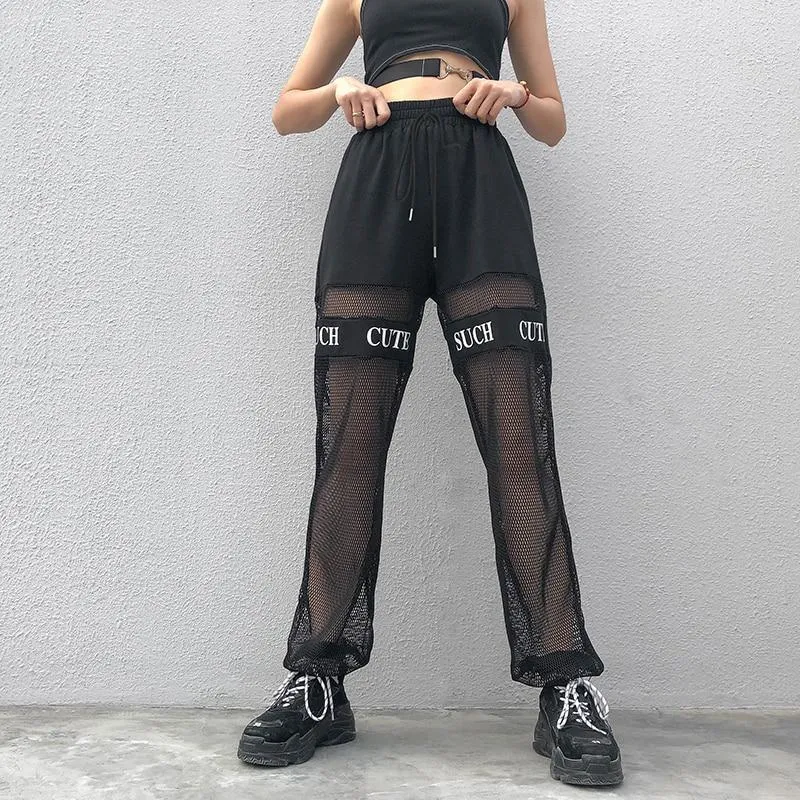 High Waisted Mesh Pants