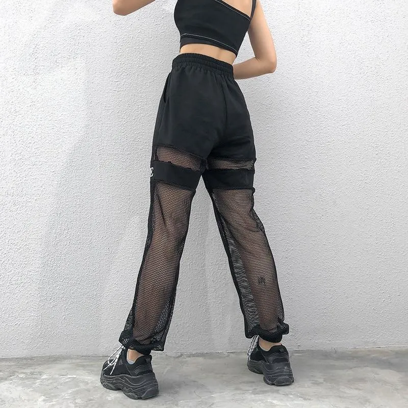 High Waisted Mesh Pants