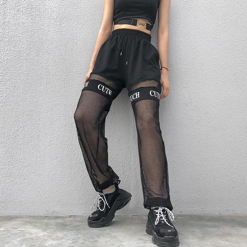 High Waisted Mesh Pants