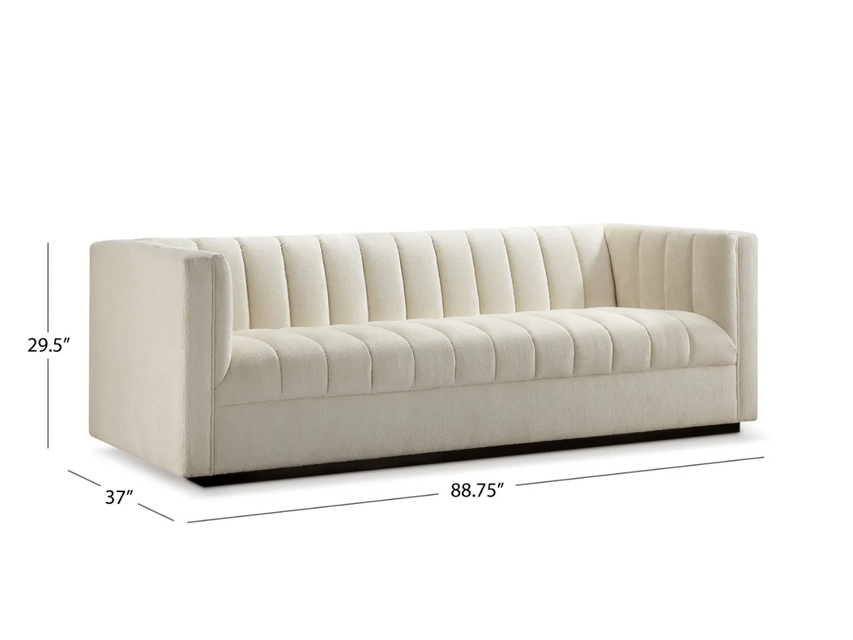 Lavish Upholstered Fabric Channel Sofa