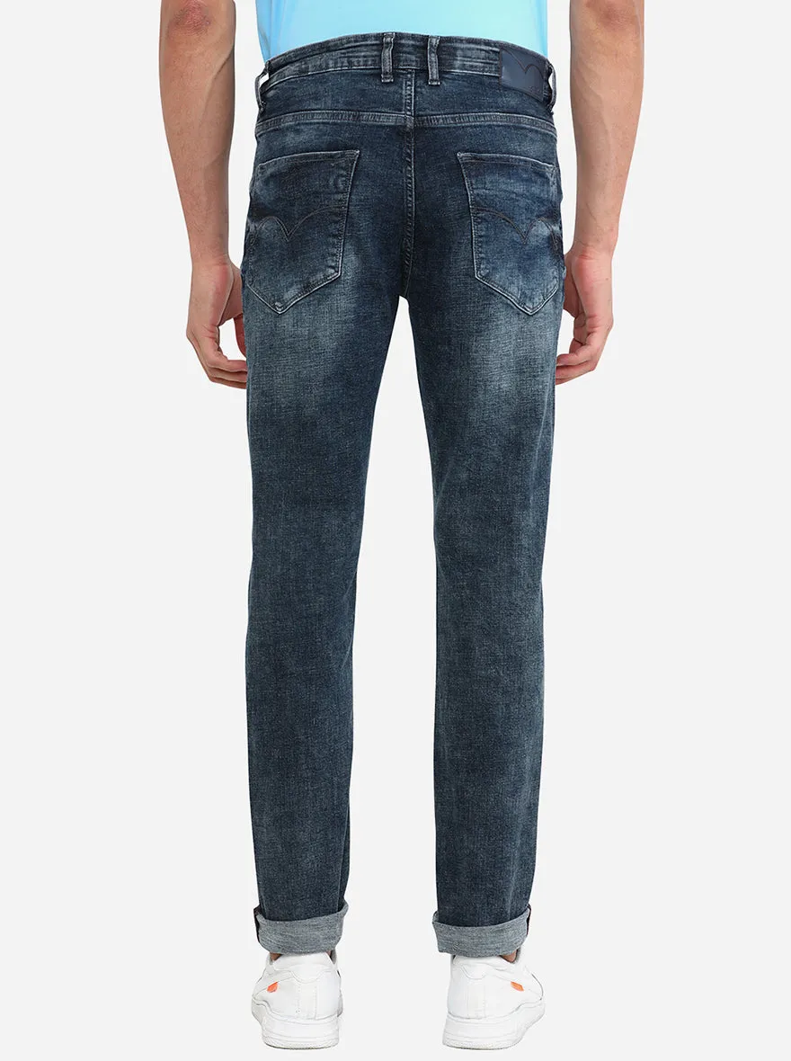 Light Ink Blue Washed Slim Fit Jeans | JadeBlue