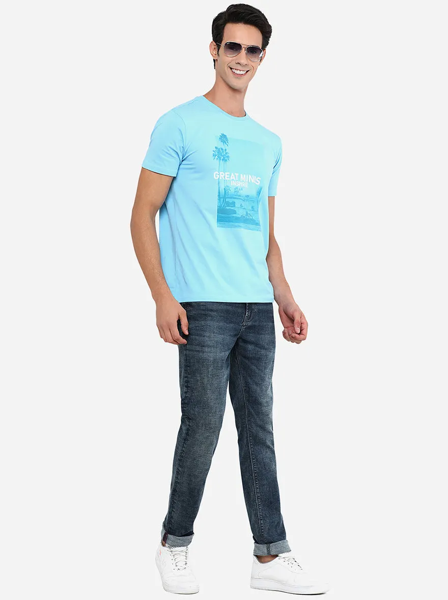 Light Ink Blue Washed Slim Fit Jeans | JadeBlue